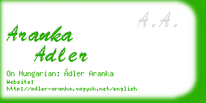 aranka adler business card