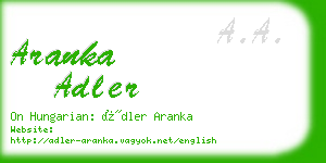 aranka adler business card